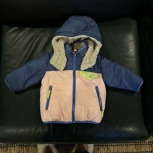 Baby Reversible Tribbles Hoodie cream and pink